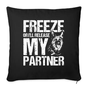German Shepherd Police Dog Police Dog - Sofa pillowcase 17,3'' x 17,3'' (45 x 45 cm) - black - Front