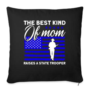 Maman Policier Du Service de Police Policier - Housse de coussin décorative 45 x 45 cm - noir - Devant