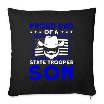 Fier papa Policier Du Service de Police Policier - Housse de coussin décorative 45 x 45 cm - noir - Devant