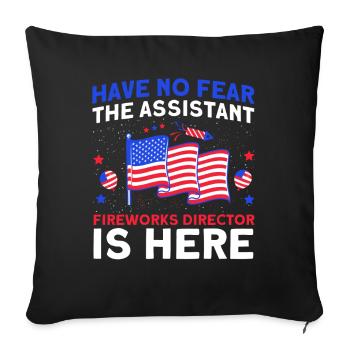 Drôle de feu d’artifice pyrotechnicien disant - Housse de coussin décorative 45 x 45 cm - noir - Devant
