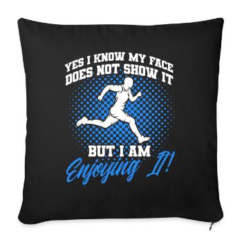 Motivation Streak Running Runner Marathon - Sofa pillowcase 17,3'' x 17,3'' (45 x 45 cm) - black - Front