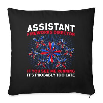 Drôle de feu d’artifice pyrotechnicien disant - Housse de coussin décorative 45 x 45 cm - noir - Devant