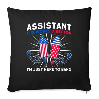Drôle de feu d’artifice pyrotechnicien disant - Housse de coussin décorative 45 x 45 cm - noir - Devant