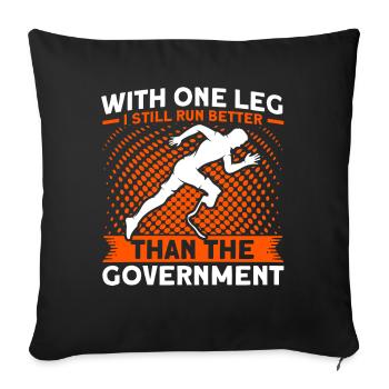 Handicap Amputee Amputation Prosthetic Leg - Sofa pillowcase 17,3'' x 17,3'' (45 x 45 cm) - black - Front