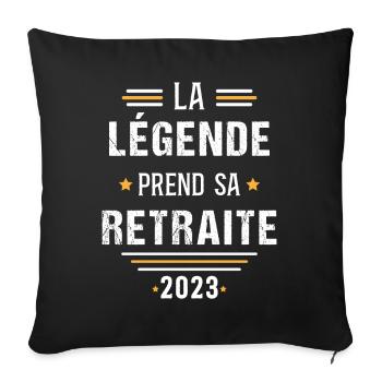 Retraité Idée cadeau Retraite humour carrière - Housse de coussin décorative 45 x 45 cm - noir - Devant