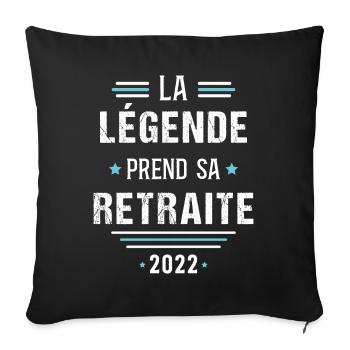Retraité Idée cadeau Retraite humour carrière - Housse de coussin décorative 45 x 45 cm - noir - Devant