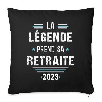 Retraité Idée cadeau Retraite humour carrière - Housse de coussin décorative 45 x 45 cm - noir - Devant