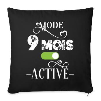 Future maman, idée cadeau annonce grossesse humour - Housse de coussin décorative 45 x 45 cm - noir - Devant