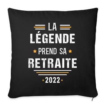 Retraité Idée cadeau Retraite humour carrière - Housse de coussin décorative 45 x 45 cm - noir - Devant