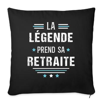 Retraité Idée cadeau Retraite humour carrière - Housse de coussin décorative 45 x 45 cm - noir - Devant