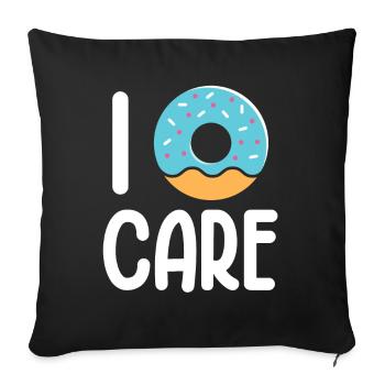 I Donut Care | Donut Lover Tshirt | Funny Donut - Sofa pillowcase 17,3'' x 17,3'' (45 x 45 cm) - black - Front