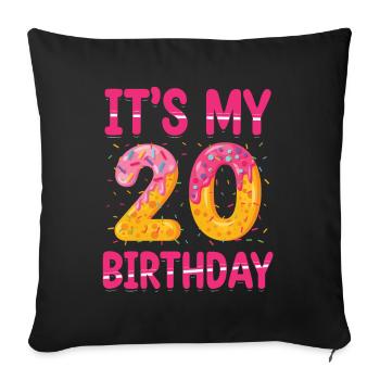 C’est mon 20e anniversaire | Saupoudrer des | à thème - Housse de coussin décorative 45 x 45 cm - noir - Devant