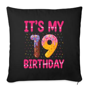 C’est mon 20e anniversaire | Saupoudrer des | à thème - Housse de coussin décorative 45 x 45 cm - noir - Devant
