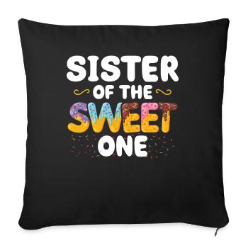 Sœur de douceur A | Famille correspondante - Housse de coussin décorative 45 x 45 cm - noir - Devant