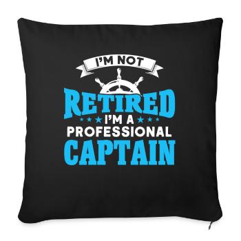 Capitaines de bateau à la retraite - Housse de coussin décorative 45 x 45 cm - noir - Devant