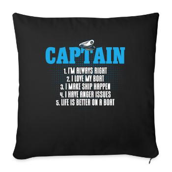 Boat Lovers Boat Captain Captain Captains - Sofa pillowcase 17,3'' x 17,3'' (45 x 45 cm) - black - Front
