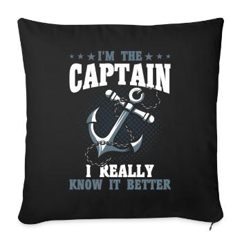 Boat Lovers Boat Captain Captain Captains - Sofa pillowcase 17,3'' x 17,3'' (45 x 45 cm) - black - Front