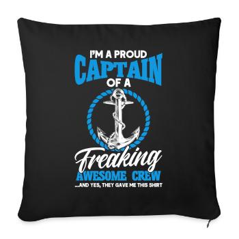 Boat Lovers Boat Captain Captain Captains - Sofa pillowcase 17,3'' x 17,3'' (45 x 45 cm) - black - Front