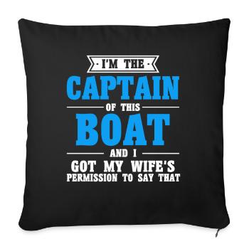 Femme Capitaine de bateau Capitaines - Housse de coussin décorative 45 x 45 cm - noir - Devant