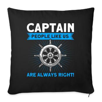 Amateurs de bateau Capitaine de bateau Capitaines - Housse de coussin décorative 45 x 45 cm - noir - Devant