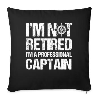Capitaines de bateau à la retraite - Housse de coussin décorative 45 x 45 cm - noir - Devant