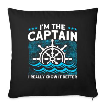 Boat Lovers Boat Captain Captain Captains - Sofa pillowcase 17,3'' x 17,3'' (45 x 45 cm) - black - Front