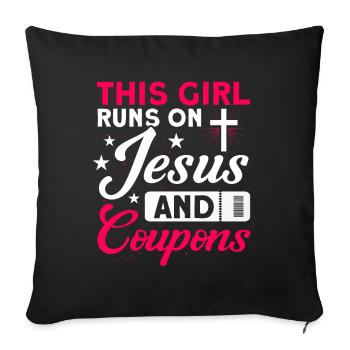 Coupon Shopper Discount Couponer Discount Sale - Sofa pillowcase 17,3'' x 17,3'' (45 x 45 cm) - black - Front