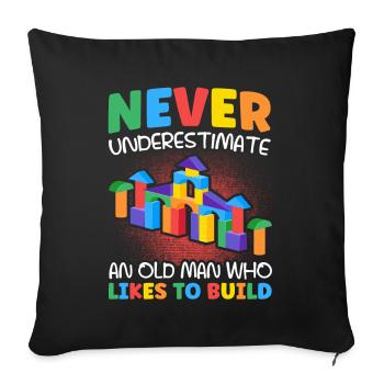 Build clamping block building block - Sofa pillowcase 17,3'' x 17,3'' (45 x 45 cm) - black - Front