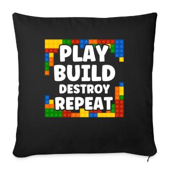 Bloc de serrage répété - Housse de coussin décorative 45 x 45 cm - noir - Devant