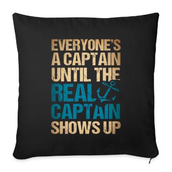 Amateurs de bateau Capitaine de bateau Capitaines - Housse de coussin décorative 45 x 45 cm - noir - Devant