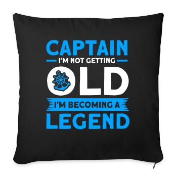 Ancien capitaine de bateau Capitaine Capitaines - Housse de coussin décorative 45 x 45 cm - noir - Devant