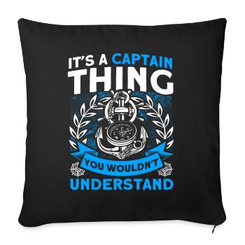 Boat Lovers Boat Captain Captain Captains - Sofa pillowcase 17,3'' x 17,3'' (45 x 45 cm) - black - Front