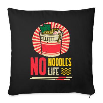 Pas de vie | sans nouilles amateurs de ramen | Japon - Housse de coussin décorative 45 x 45 cm - noir - Devant