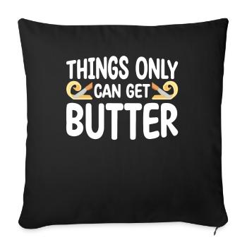 Les choses ne reçoivent que du beurre | | chemise Baker Cuisson - Housse de coussin décorative 45 x 45 cm - noir - Devant