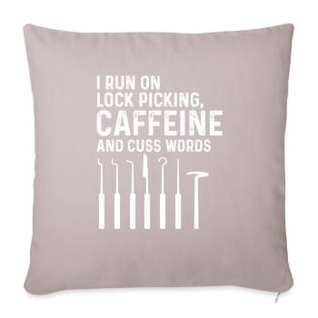 Verrouiller la cueillette du café et la conception des jurons - Housse de coussin décorative 45 x 45 cm - taupe clair - Devant