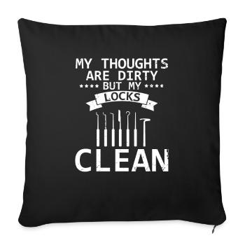 Dirty Sinks Clean Lock Design - Sofa pillowcase 17,3'' x 17,3'' (45 x 45 cm) - black - Front