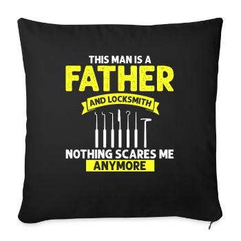 Lockpicking Expert Déverrouillage Service Lock Papa - Housse de coussin décorative 45 x 45 cm - noir - Devant