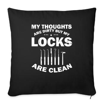 Dirty Sinks Clean Lock Design - Sofa pillowcase 17,3'' x 17,3'' (45 x 45 cm) - black - Front