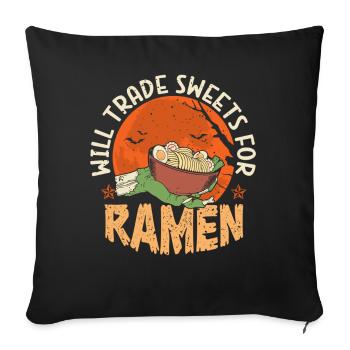 Échangez des bonbons contre des ramen | Amateurs de ramen - Housse de coussin décorative 45 x 45 cm - noir - Devant
