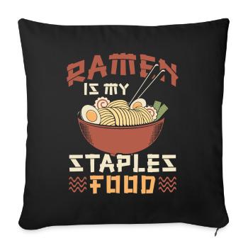 Ramen Ist Mein Grundnahrungsmittel | - Sofakissenbezug 45 x 45 cm - Schwarz - Vorne