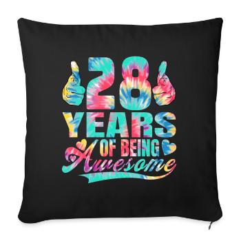 28e anniversaire ou anniversaire 28 ans d’existence - Housse de coussin décorative 45 x 45 cm - noir - Devant