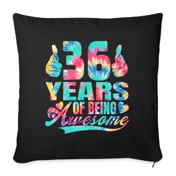 36ème anniversaire ou anniversaire 36 ans « génial » - Housse de coussin décorative 45 x 45 cm - noir - Devant