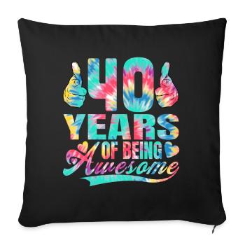 40e anniversaire ou anniversaire 40 ans d’existence - Housse de coussin décorative 45 x 45 cm - noir - Devant