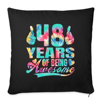 48e anniversaire ou anniversaire 48 ans d’existence - Housse de coussin décorative 45 x 45 cm - noir - Devant