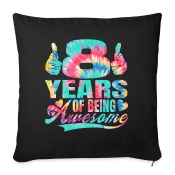 8ème anniversaire ou anniversaire 8 ans d’existence - Housse de coussin décorative 45 x 45 cm - noir - Devant