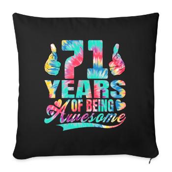 71e anniversaire ou anniversaire 71 ans d’existence - Housse de coussin décorative 45 x 45 cm - noir - Devant
