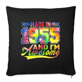 Fabriqué en 1955 et je suis un spectre de couleurs génial - Housse de coussin décorative 45 x 45 cm - noir - Devant