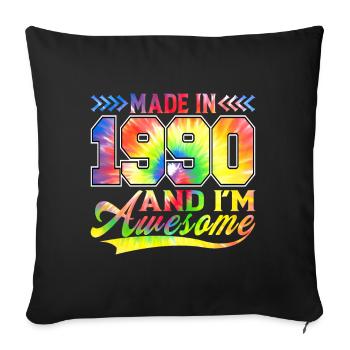 Made In 1990 And I Am Awesome Color Spectrum - Sofa pillowcase 17,3'' x 17,3'' (45 x 45 cm) - black - Front