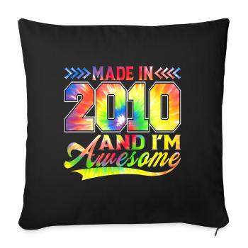 Made In 2010 And I Am Awesome Color Spectrum - Sofa pillowcase 17,3'' x 17,3'' (45 x 45 cm) - black - Front