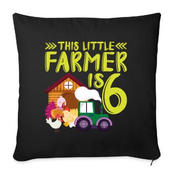 This small farmer is 6 farm more thematic - Sofa pillowcase 17,3'' x 17,3'' (45 x 45 cm) - black - Front